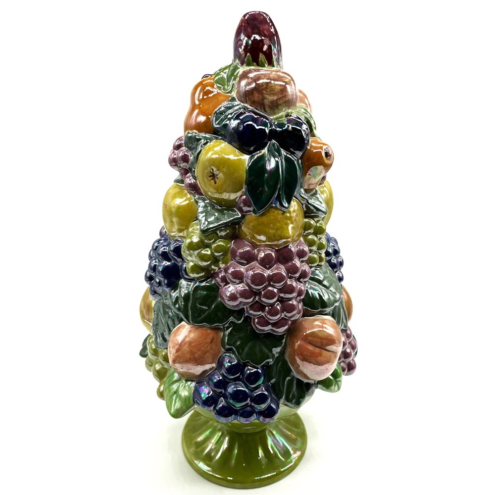 Vintage MCM Ceramic Mixed Fruit Topiary Large Centerpiece Ca. 14.5” signed Toot